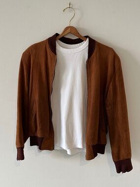 Vintage suede bomber/base ball jacket